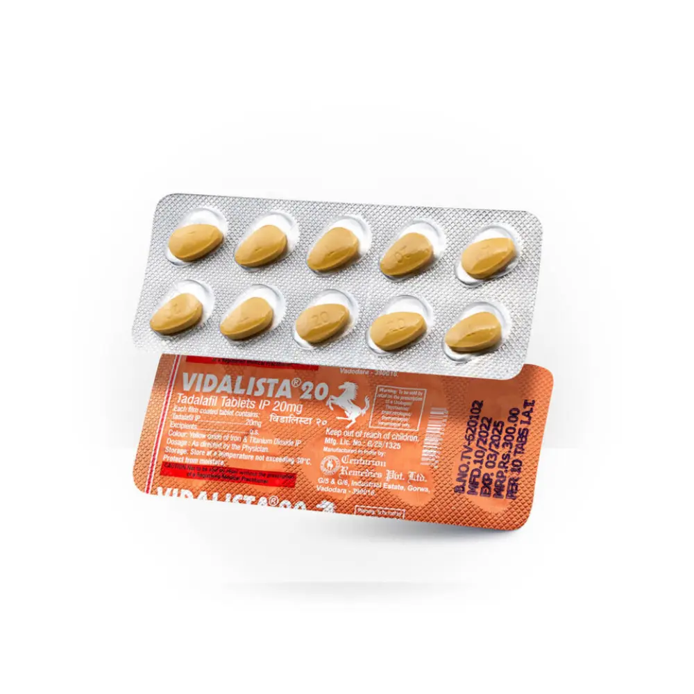 Vidalista 20 mg con tadalafil 20 mg